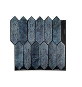 Freeze Blue 3D Peel and Stick Long Hexagon Wall Tile